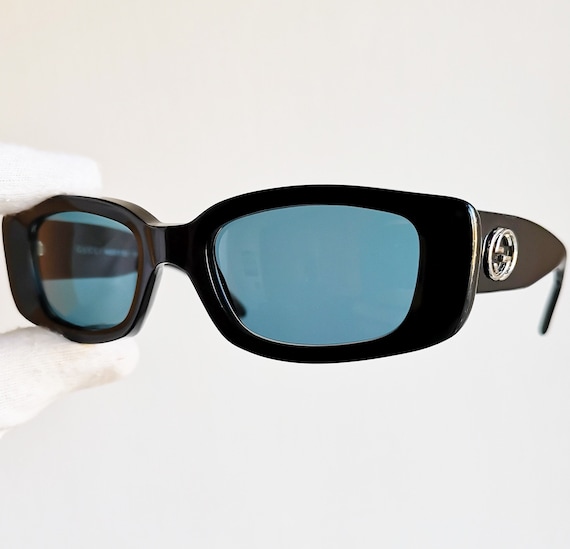 oversættelse ubehag Med vilje GUCCI Vintage Sunglasses Rare Black Oval GG2409/S Square - Etsy