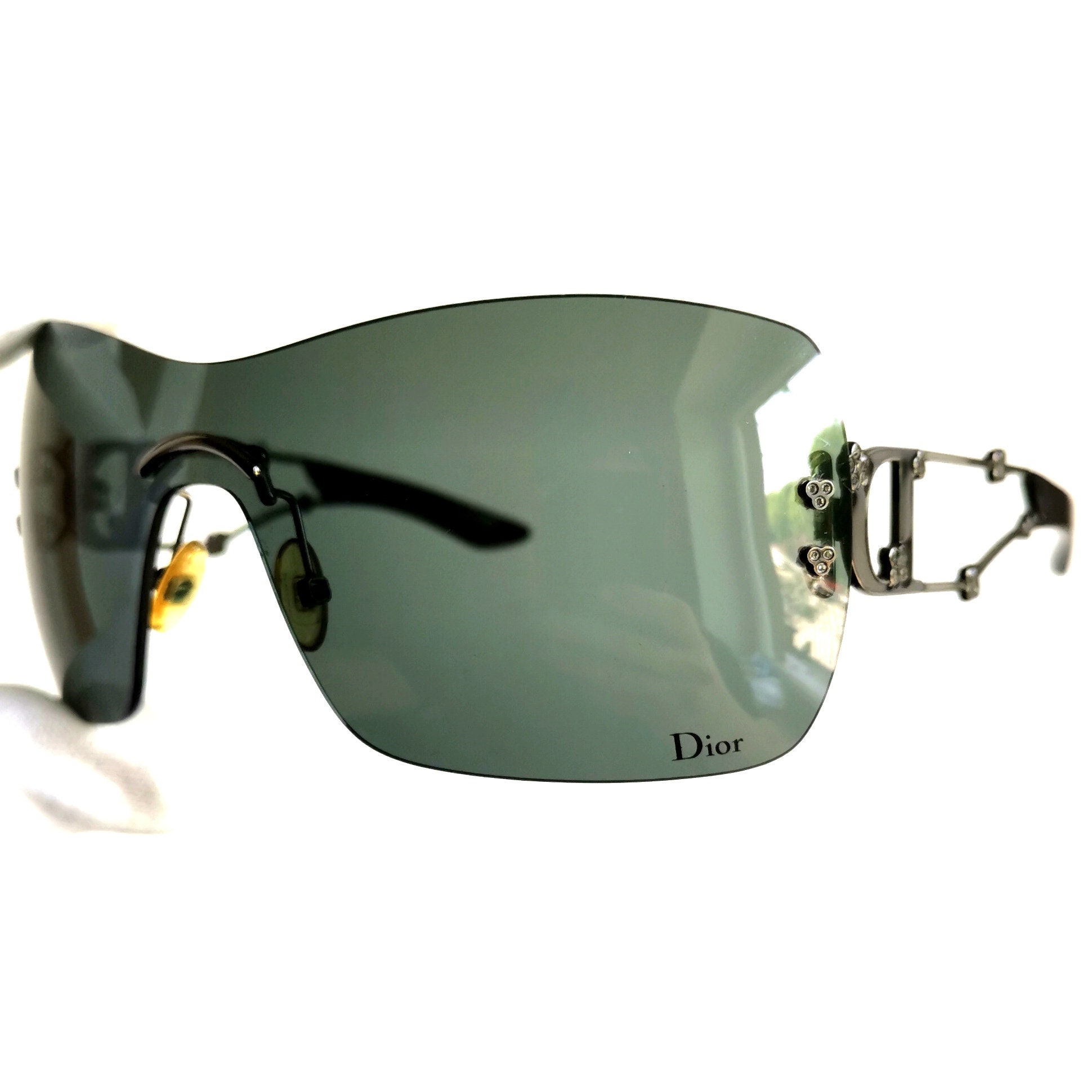 SWEETEST DIOR Vintage Sunglasses Black Mask Frameless SWEETEST DIOR Vintage Sunglasses Black Mask Frameless