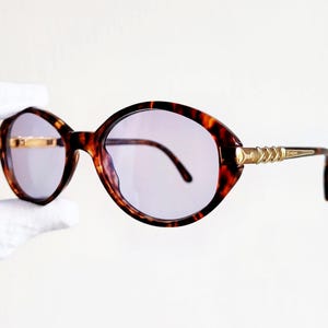 YVES SAINT LAURENT vintage Ysl Sunglasses rare oval tortoise brown gold frame 5075 y506 steampunk goth Tupac Migos Rihanna 90s lilac lens
