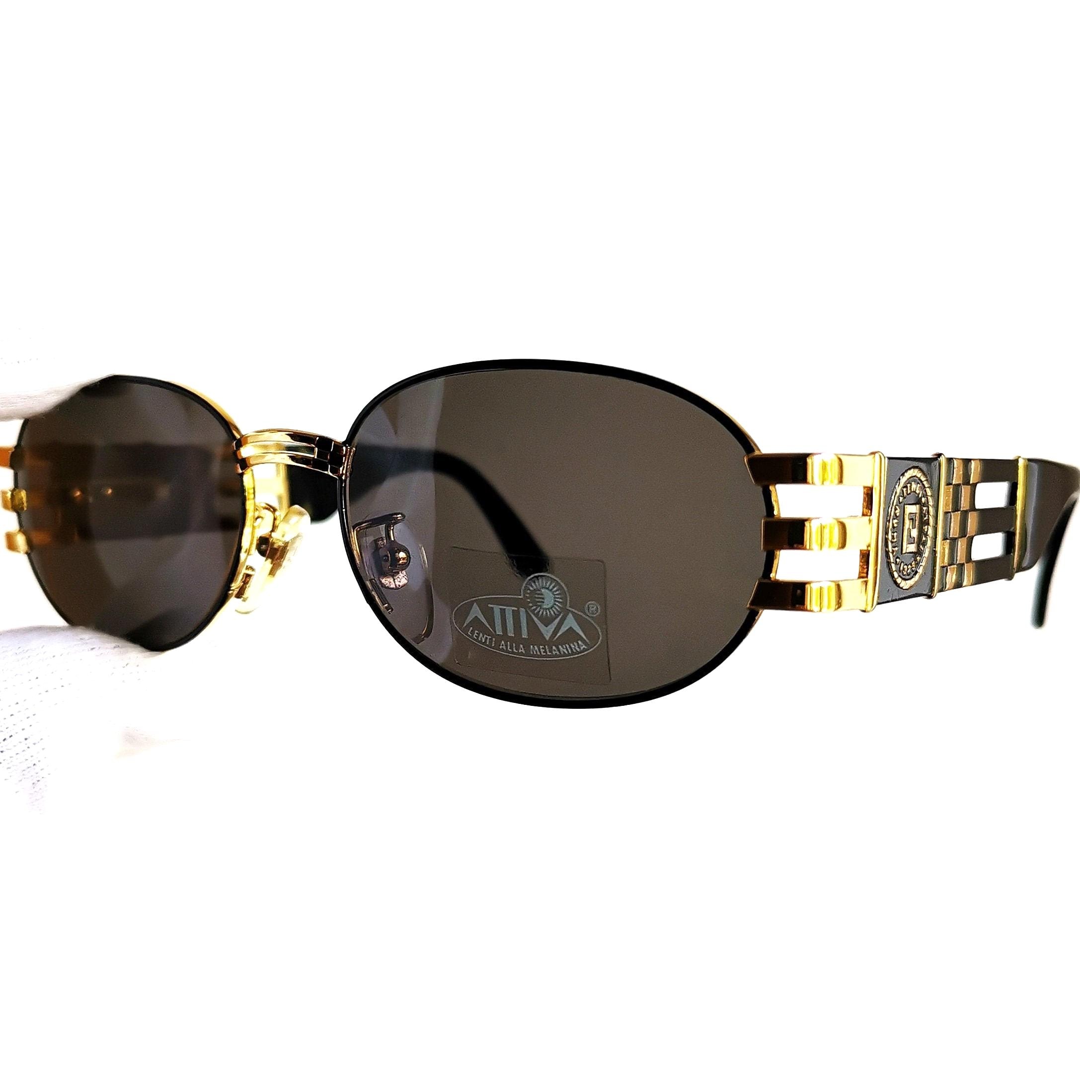 小物 FENDI Vintage Gold logo sunglasses Fendi Vintage Gold Tortoise Logo Sunglasses FS 214