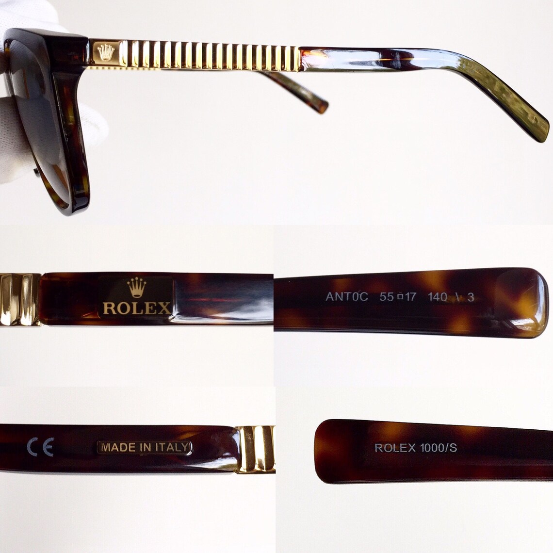ROLEX Sunglasses Vintage Rare Engraved Gold Plated Crown Etsy Canada