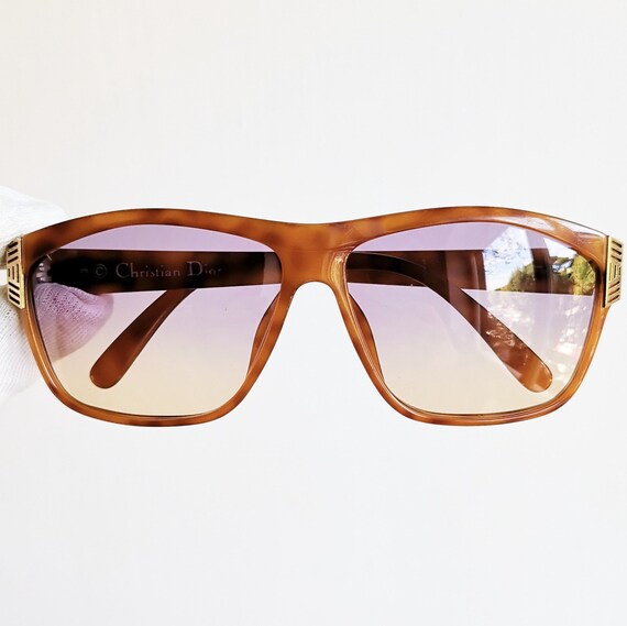 DIOR oversize vintage sunglasses rare tortoise br… - image 2