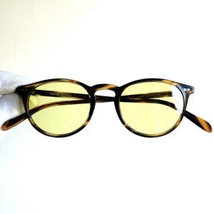 Occhiali da sole OLIVER PEOPLES rotondi tartaruga marrone Nuove lenti piatte gialle OV5004 Montatura Riley Johnny Depp Rihanna Bella Hadid Kylie Jenner Migos
