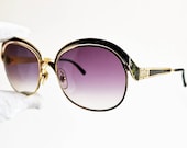 DIOR vintage sunglasses rare round oval made in Austria gold Christian 2037 hippie festival black laque drop Migos frame new purple lens 80s
