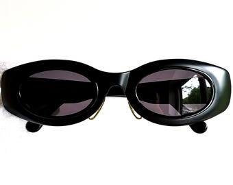 FENDI Vintage Sunglasses Oval Gold FS300 Offset Safety Pin
