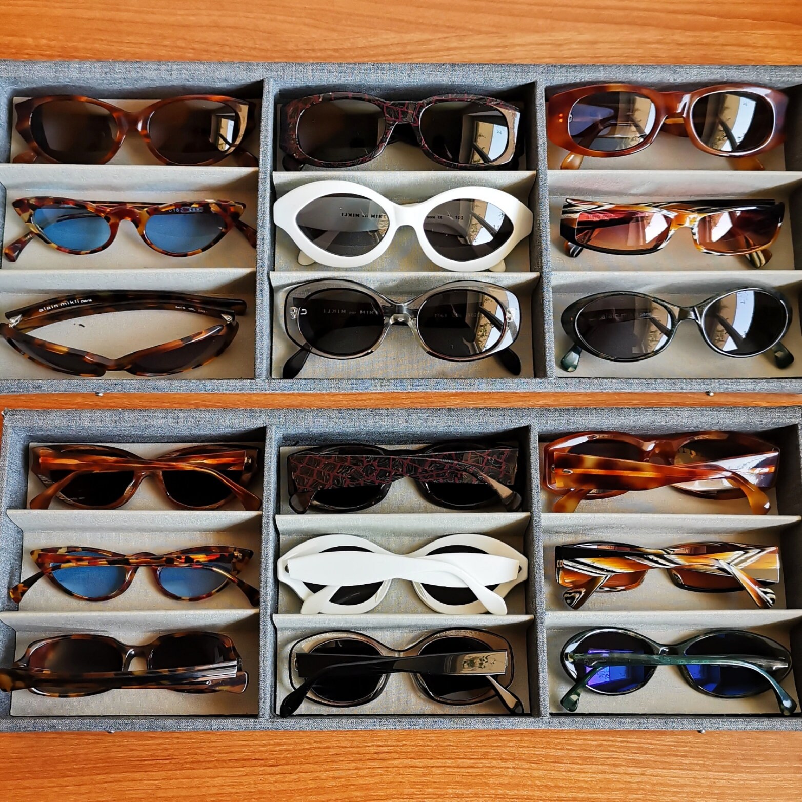 ALAIN MIKLI Sunglasses Oval Vintage Brown Black 5676 Frame 