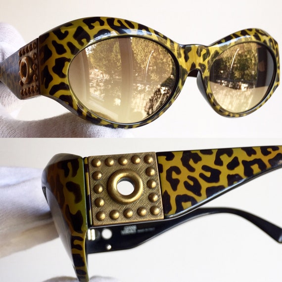VERSACE vintage sunglasses rare oval wrap wraparo… - image 3