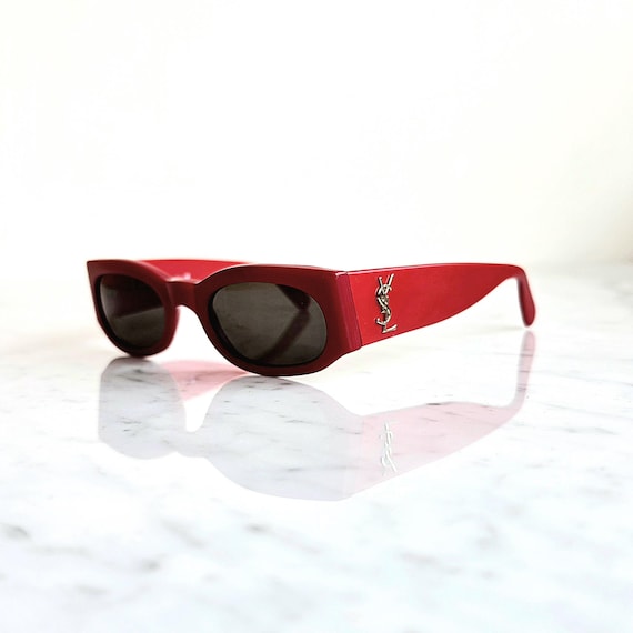 小物 Saint Laurent sunglasses YSL y2k archive YVES SAINT LAURENT Vintage Sunglasses Ysl Red 6545 Frame Gold New