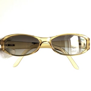 GUCCI vintage sunglasses clear yellow silver oval GG2500 small tiny rare frame Migos designer Rihanna Kylie Jenner New mirror lens 90s y2k