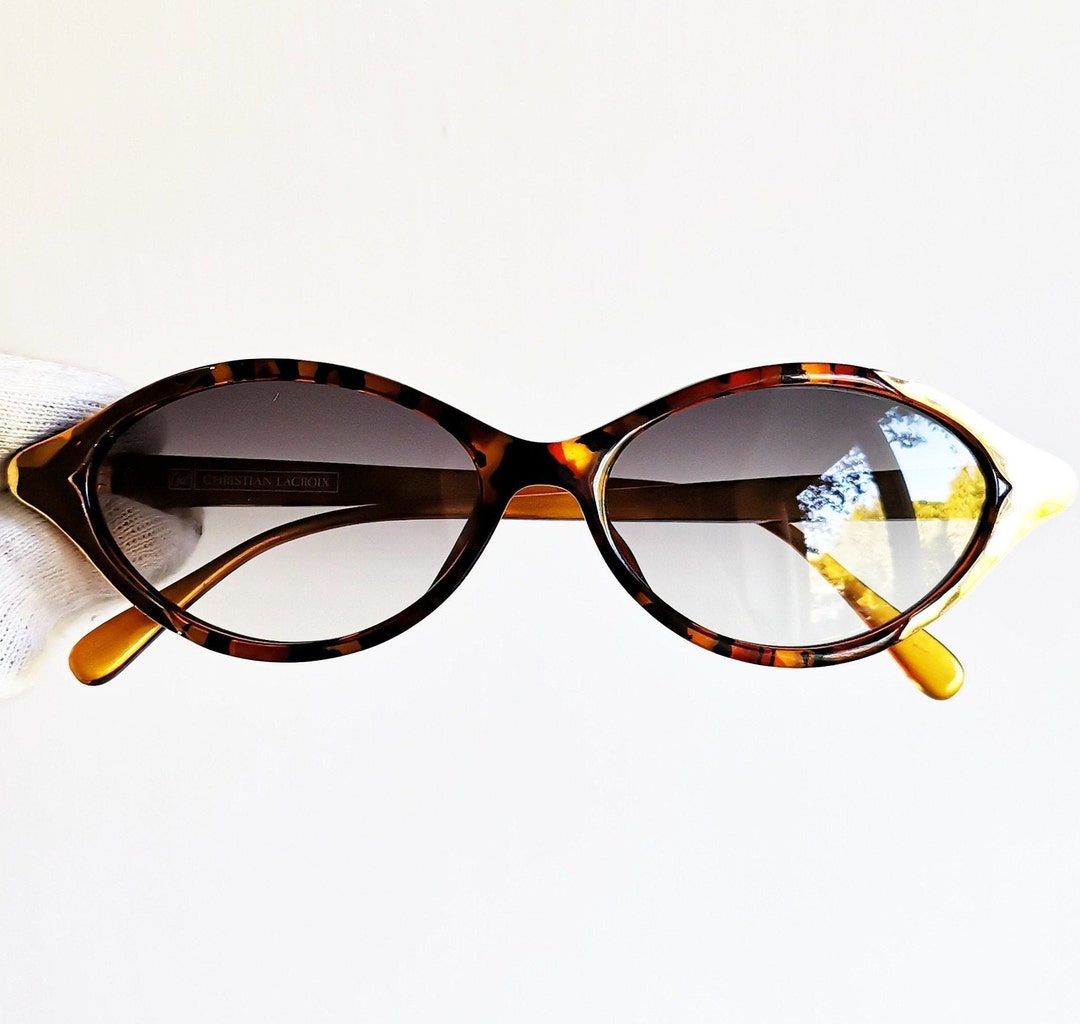 Buy CHRISTIAN LACROIX Vintage Sunglasses Rare Oval Tortoise Brown