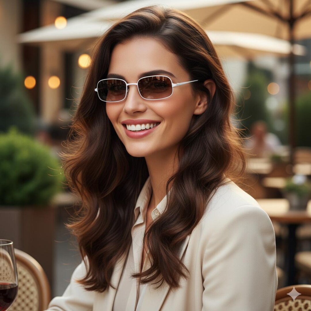 MIU MIU Vintage Sunglasses White Rectangular Squared SMU56 Frame