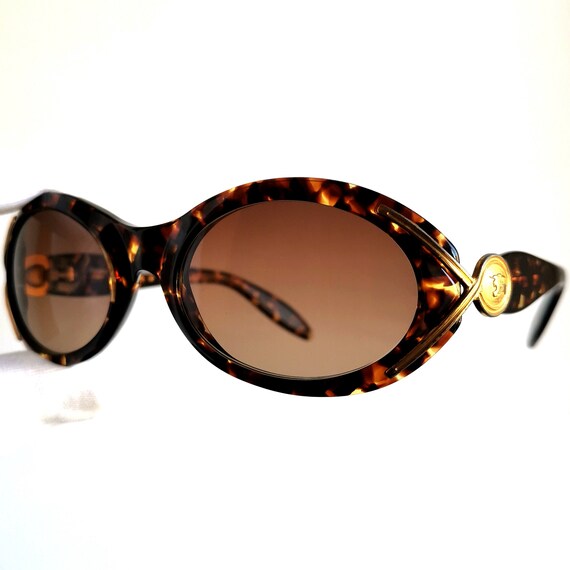 BURBERRYS Vintage Sunglasses Gold Tortoise Brown Oval Oversize