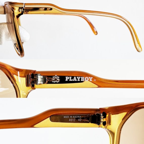 PLAYBOY oversize Sunglasses vintage orange gold b… - image 4