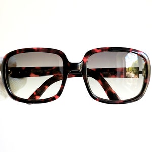 FERRE vintage sunglasses square tortoise brown gold engraved initials GIANFRANCO pink GFF 586/S frame Migos Rihanna designer Elton John 90s