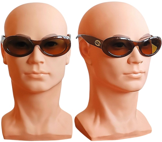 サングラス GUCCI OVAL GOLD/BROWN SUNGLASSES Gucci - Oval Sunglasses - Gold Brown - Gucci Eyewear - Avvenice