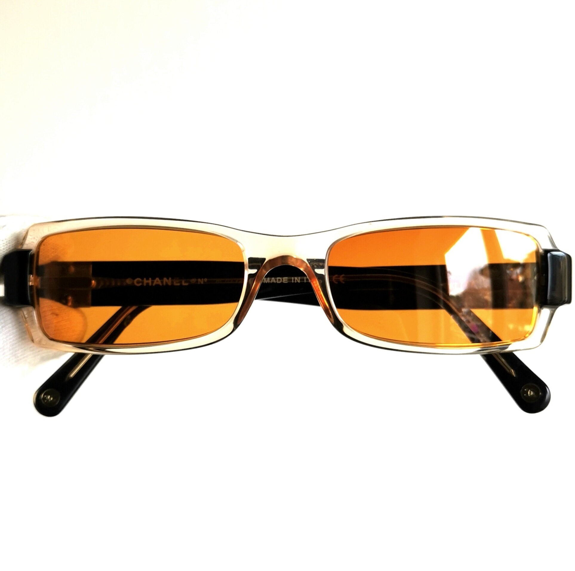 90s〜00s CHANEL vintage sunglasses RARE CHANEL 2000S Orange Gradient Logo CC Dangling