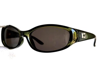GUCCI Vintage Sunglasses Oval Black Rectangular GG1156 Rare