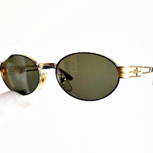 Occhiali da sole vintage LOZZA neri e dorati ovali pantos preppy SL1113 mod montatura rara Migos designer Rihanna Lady Gaga Kylie Jenner nuovi NOS anni '90 y2k