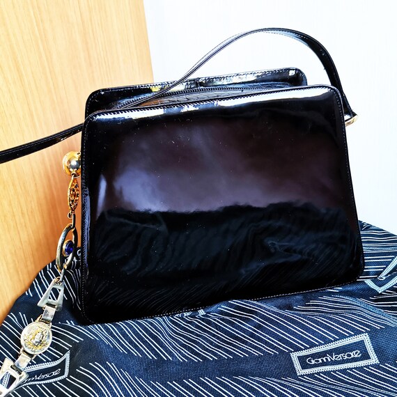 VERSACE Vintage Bag Rare Gold Shoulder Chain Greek Key Strap VERSACE Vintage Bag Rare Gold Shoulder Chain Greek Key Strap