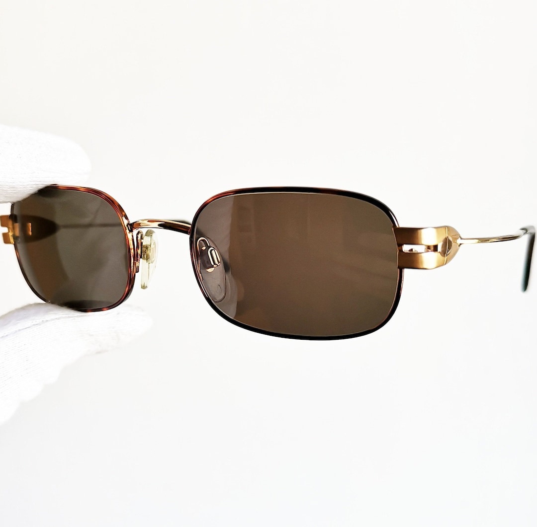 VOGUE Vintage Sunglasses Square Rectangular Gold 3226-s