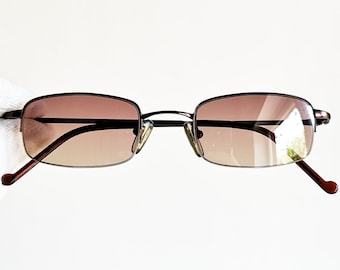 Gafas de sol vintage MOSCHINO con montura pequeña de cobre, modelo Peace Love Heart M3073-V, lentes de espejo, nuevas de los años 90.
