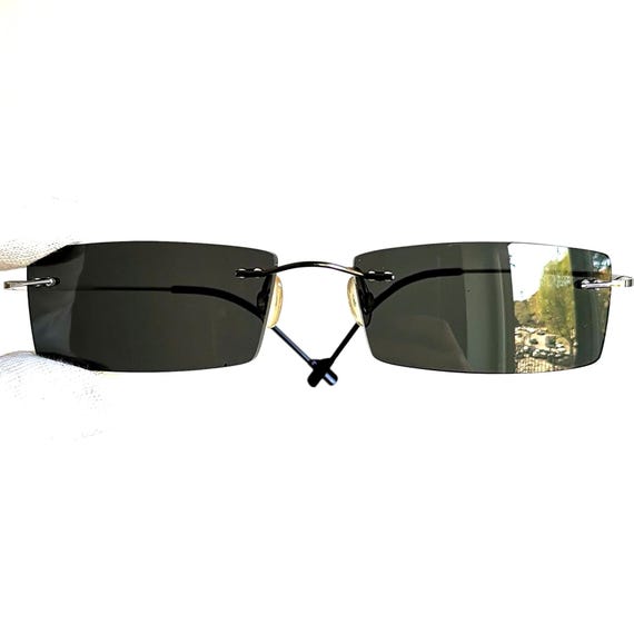 IP-Titanium sunglasses silver small rectangular l… - image 1