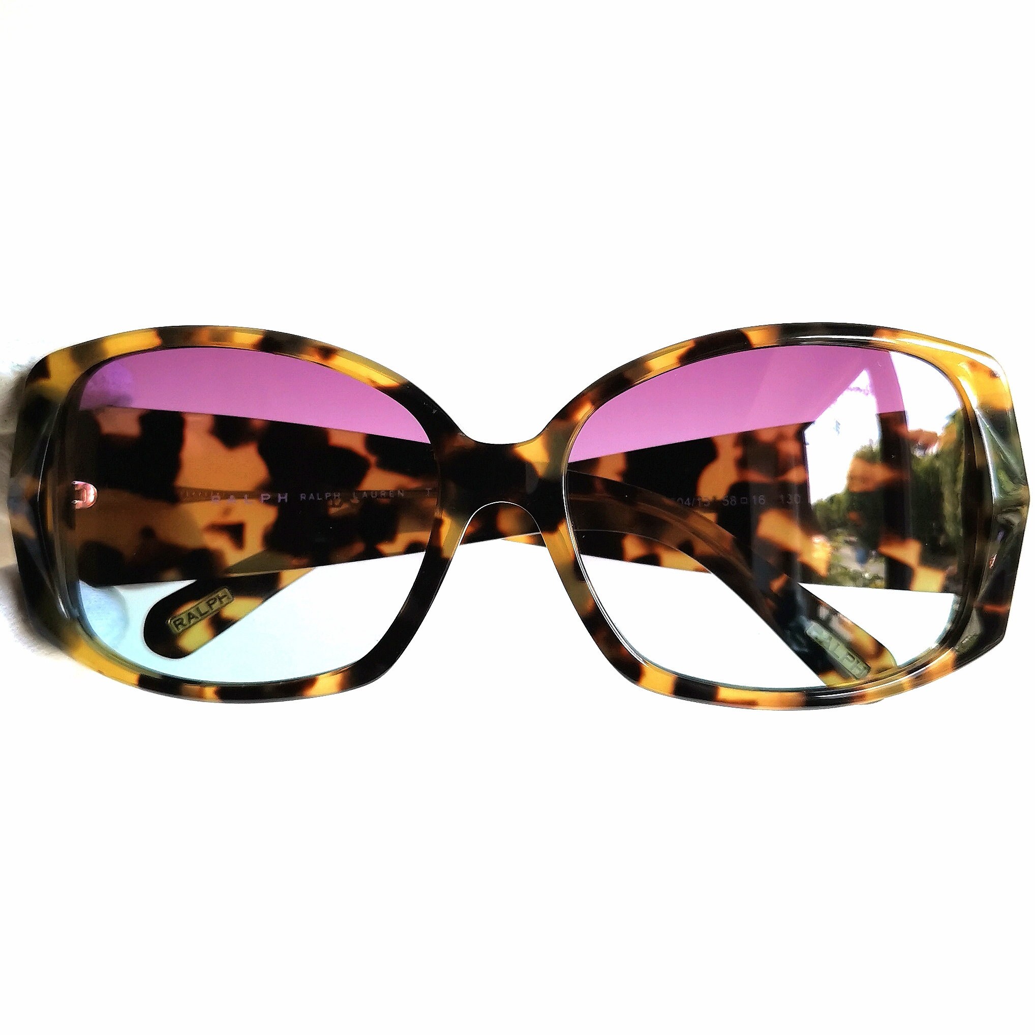 RALPH LAUREN Sunglasses Vintage Oversize Brown Gold Polo 