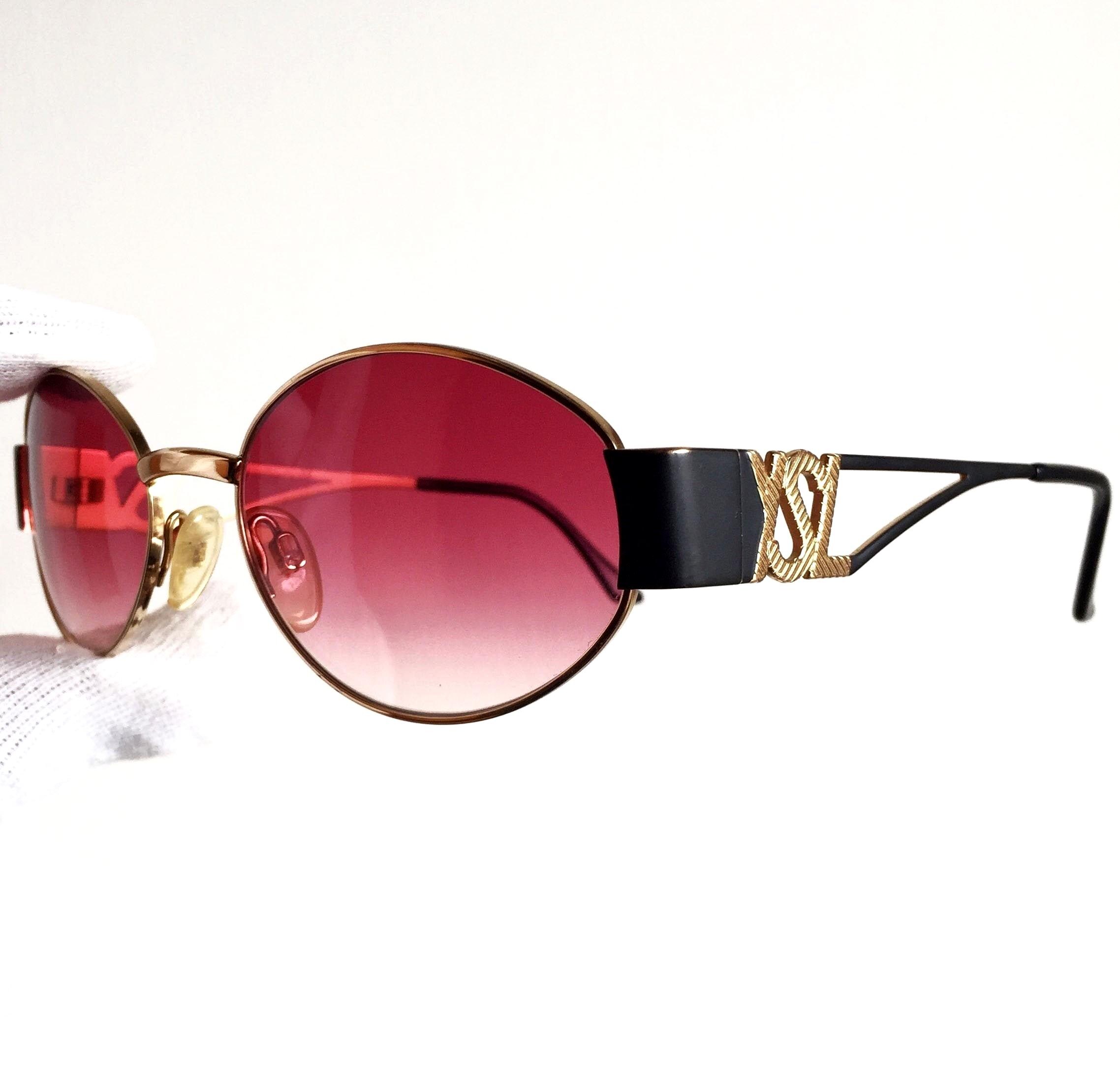 YVES SAINT LAURENT Vintage Ysl Sunglasses Rare Oval Black