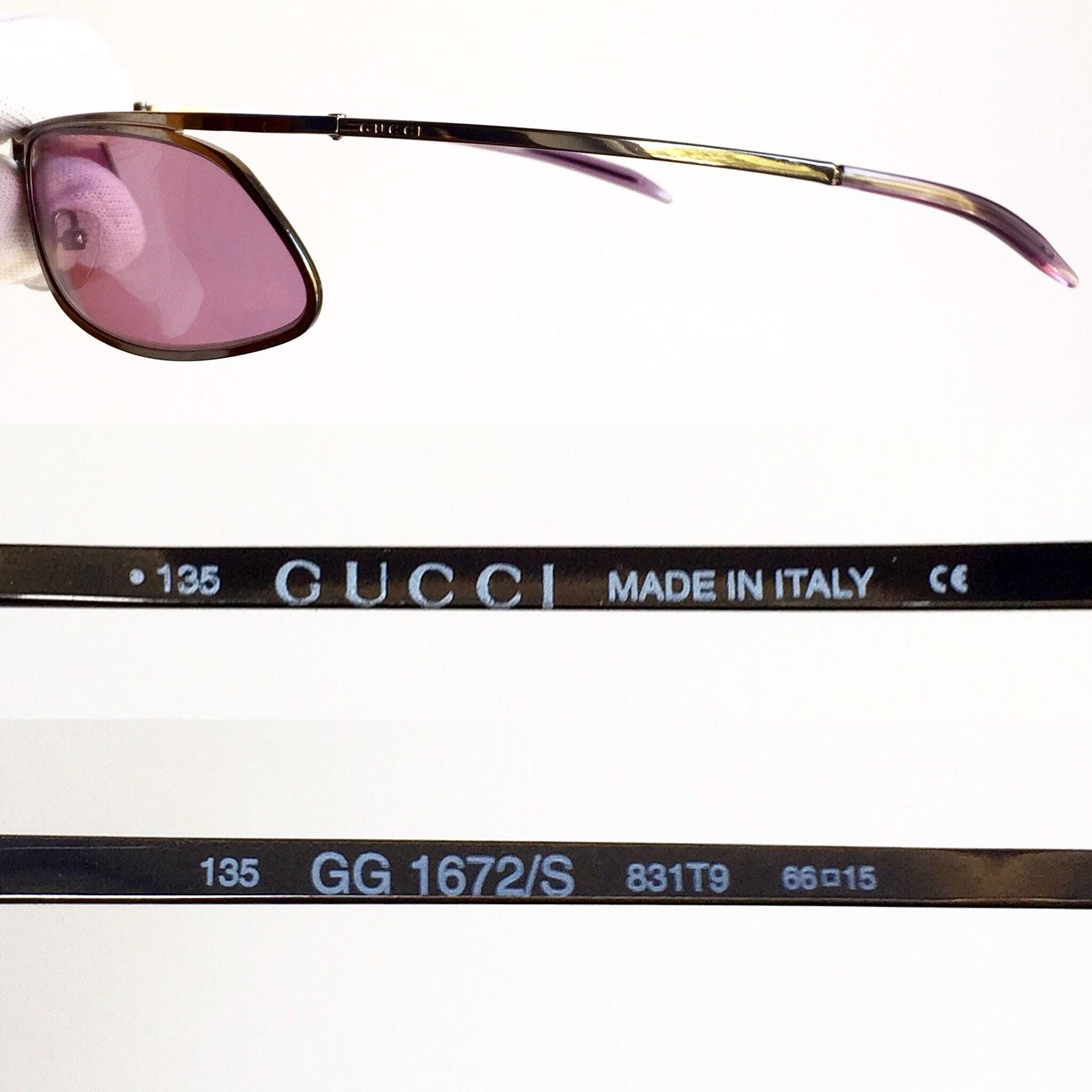 GUCCI Vintage Sunglasses Oval Wrap Silver GG1672/S Tiny