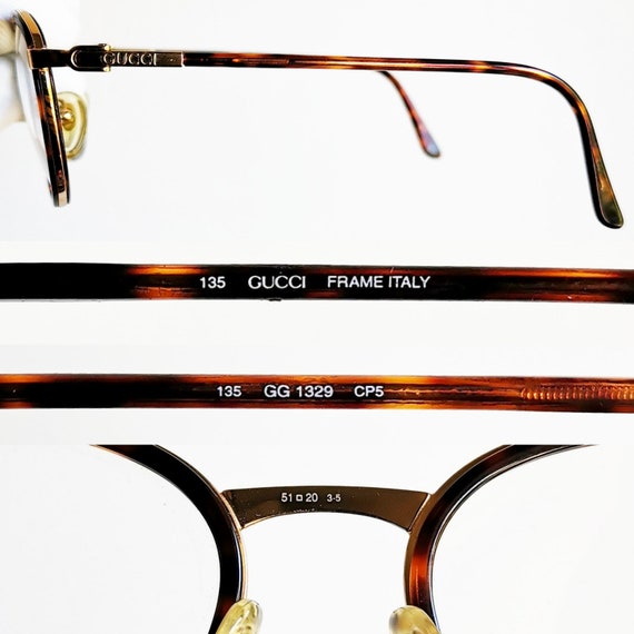 GUCCI vintage Eyewear rare eyeglasses oval gold t… - image 4