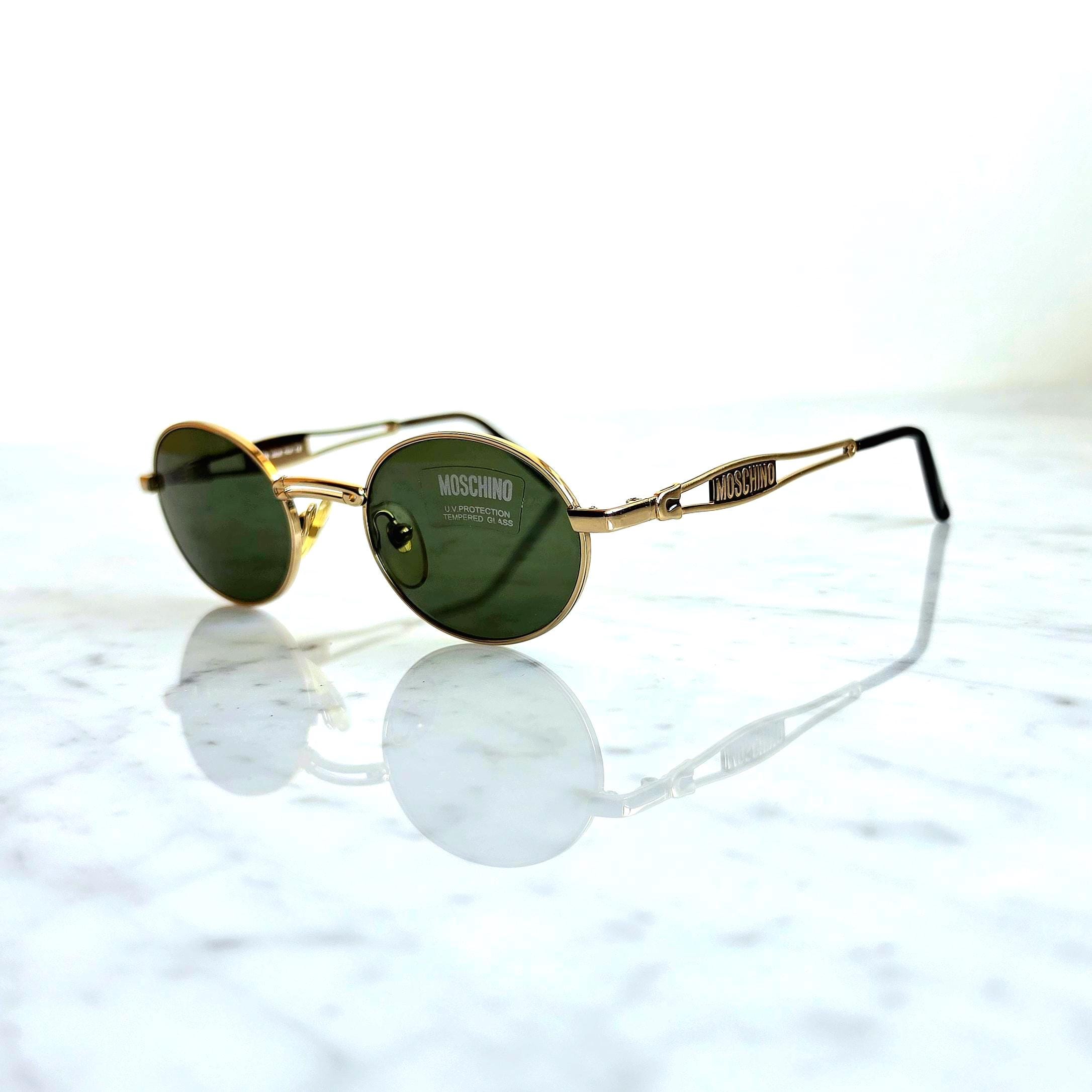 MOSCHINO by PERSOL Oval Sunglasses Vintage Gold Brown MM3021-S