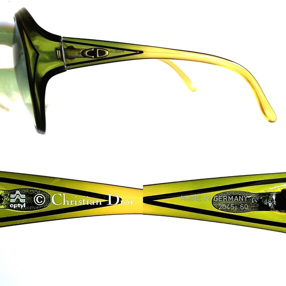 DIOR vintage sunglasses green yellow rare oversiz… - image 4