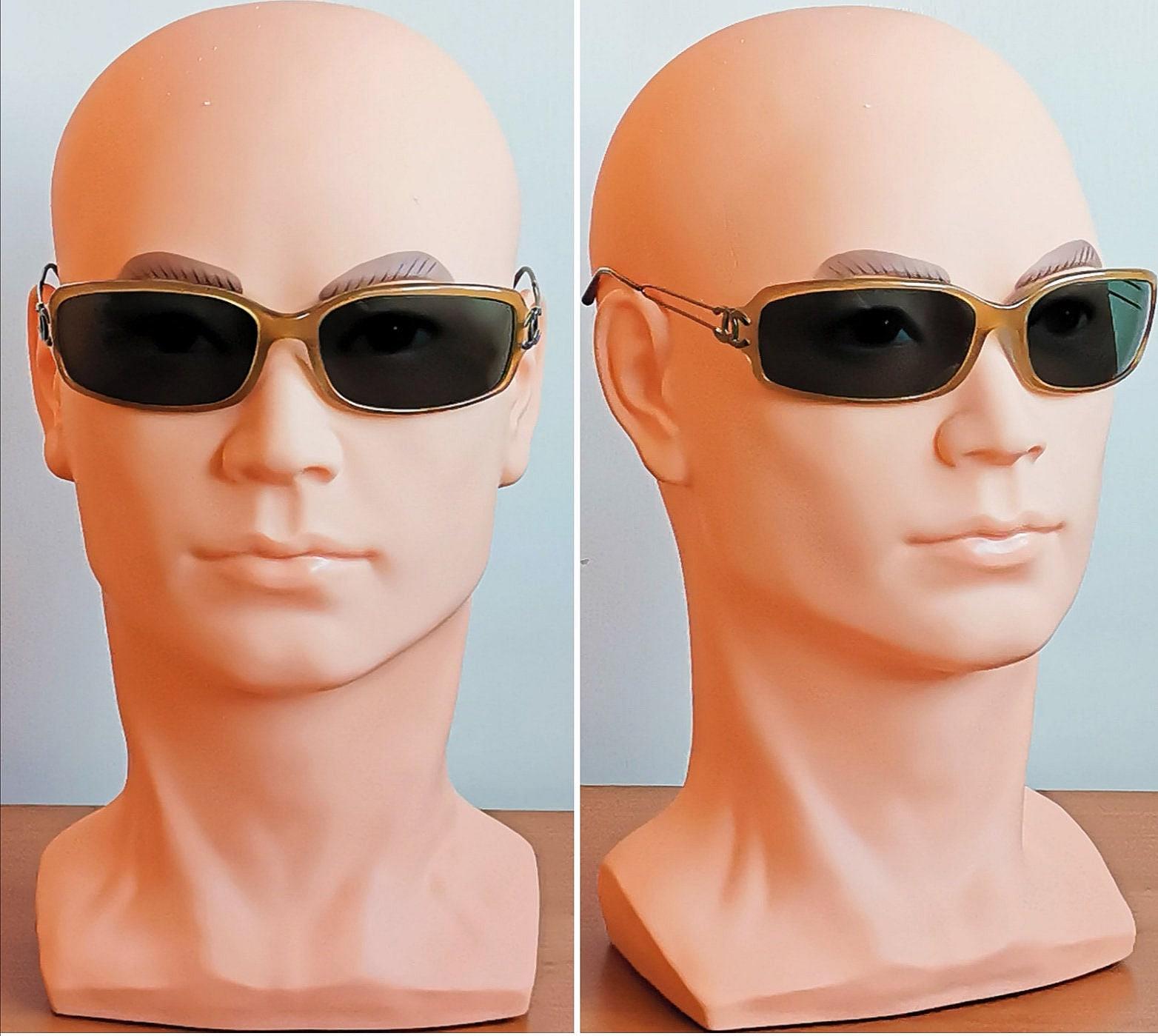 CHANEL★ヴィンテージ！サングラス 5038 CHANEL Vintage Sunglasses Oval Rectangular Wrap Beige Silver