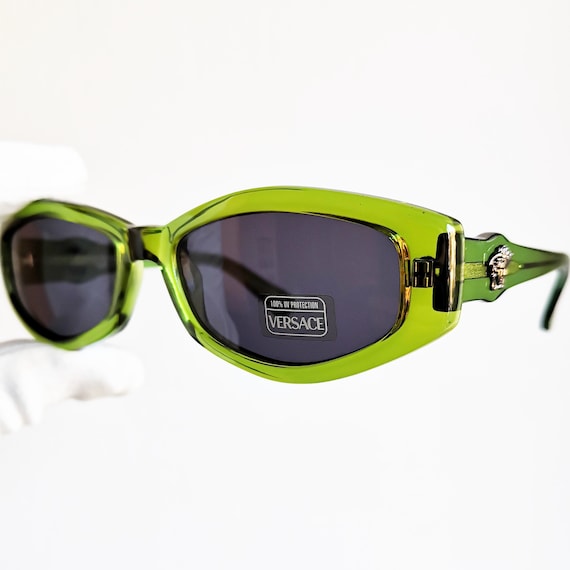VERSACE Vintage Sunglasses Rare Oval Hexagon Gianni 343 VERSACE Vintage Sunglasses Rare Oval Hexagon Gianni 343