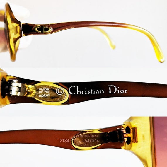DIOR vintage sunglasses rare yellow red square ov… - image 4