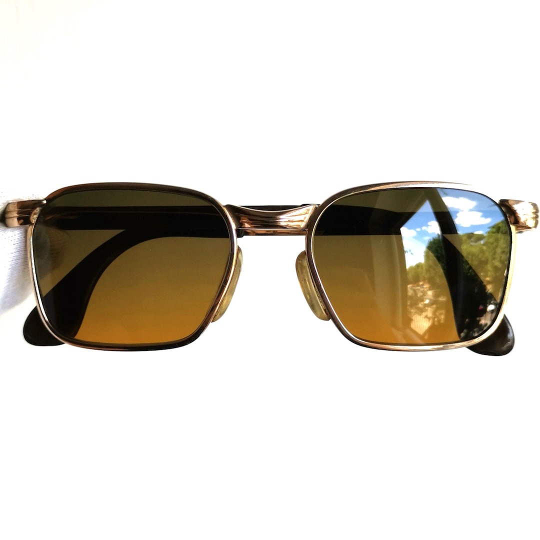 MARWITZ Optima Gold Sunglasses Vintage Square Aviator Rectangular
