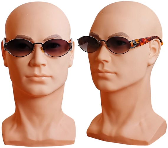 SERGIO TACCHINI Vintage Sunglasses Oval Silver Gunmetal Gray  display picture 2