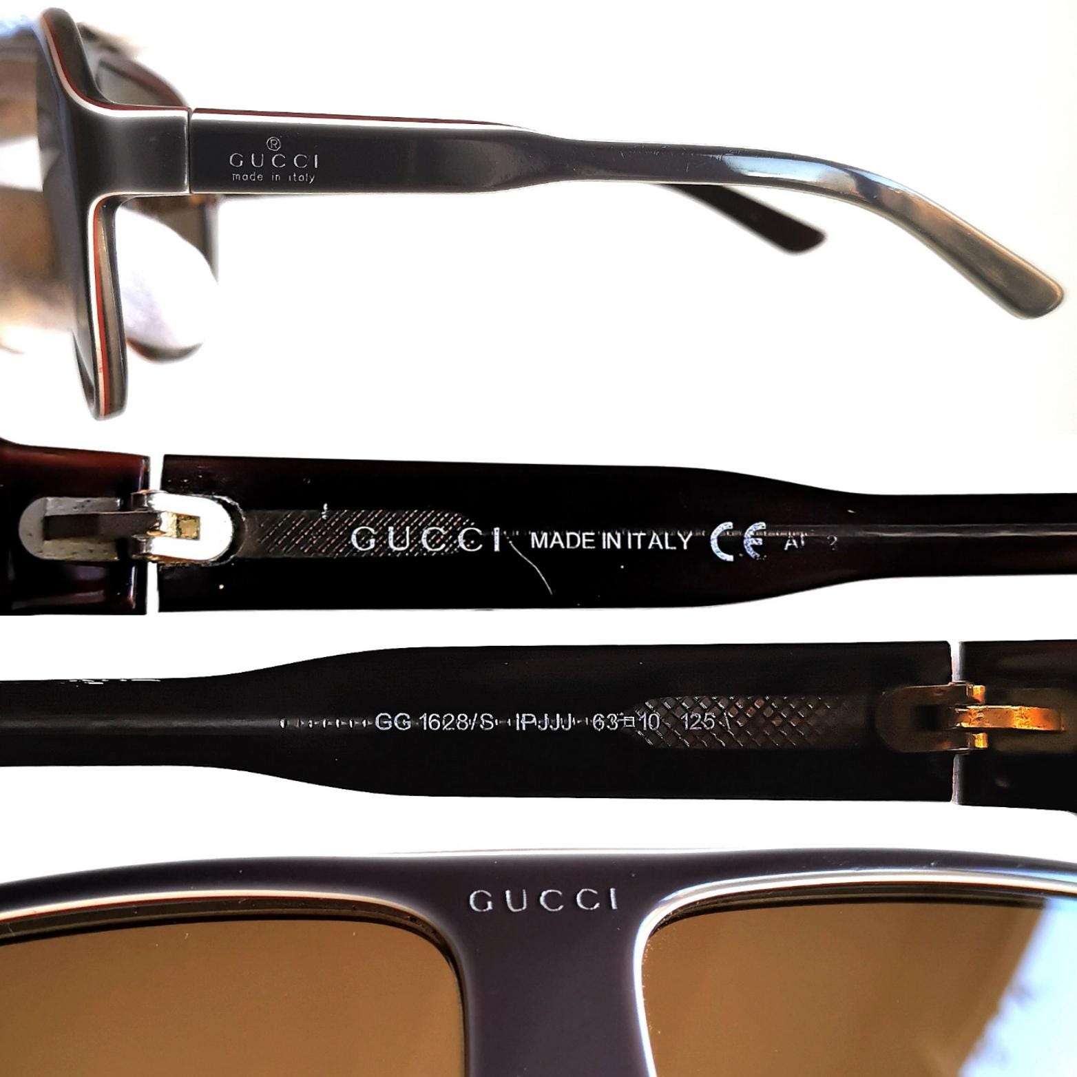 小物 GUCCI Sunglasses Italy Logo Vintage Gucci Sunglasses 1998 Vintage Brown Rectangle Small GG 2548/STRASS