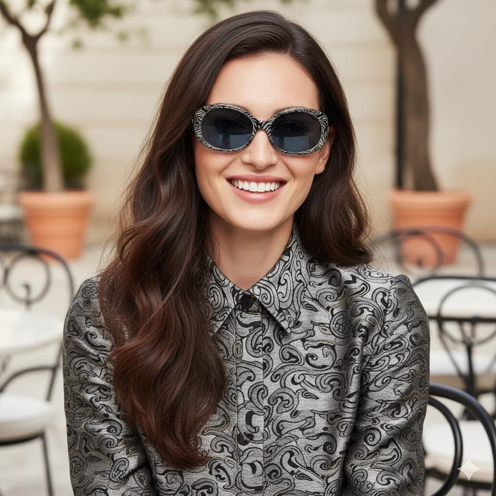 BLUMARINE Vintage Sunglasses Oval Yeezy Zebra Straiped 95172 Frame