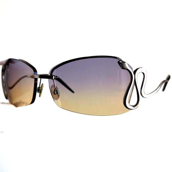 CAVALLI Vintage Sunglasses Silver Snake Wrap Oval Febe  display picture 3