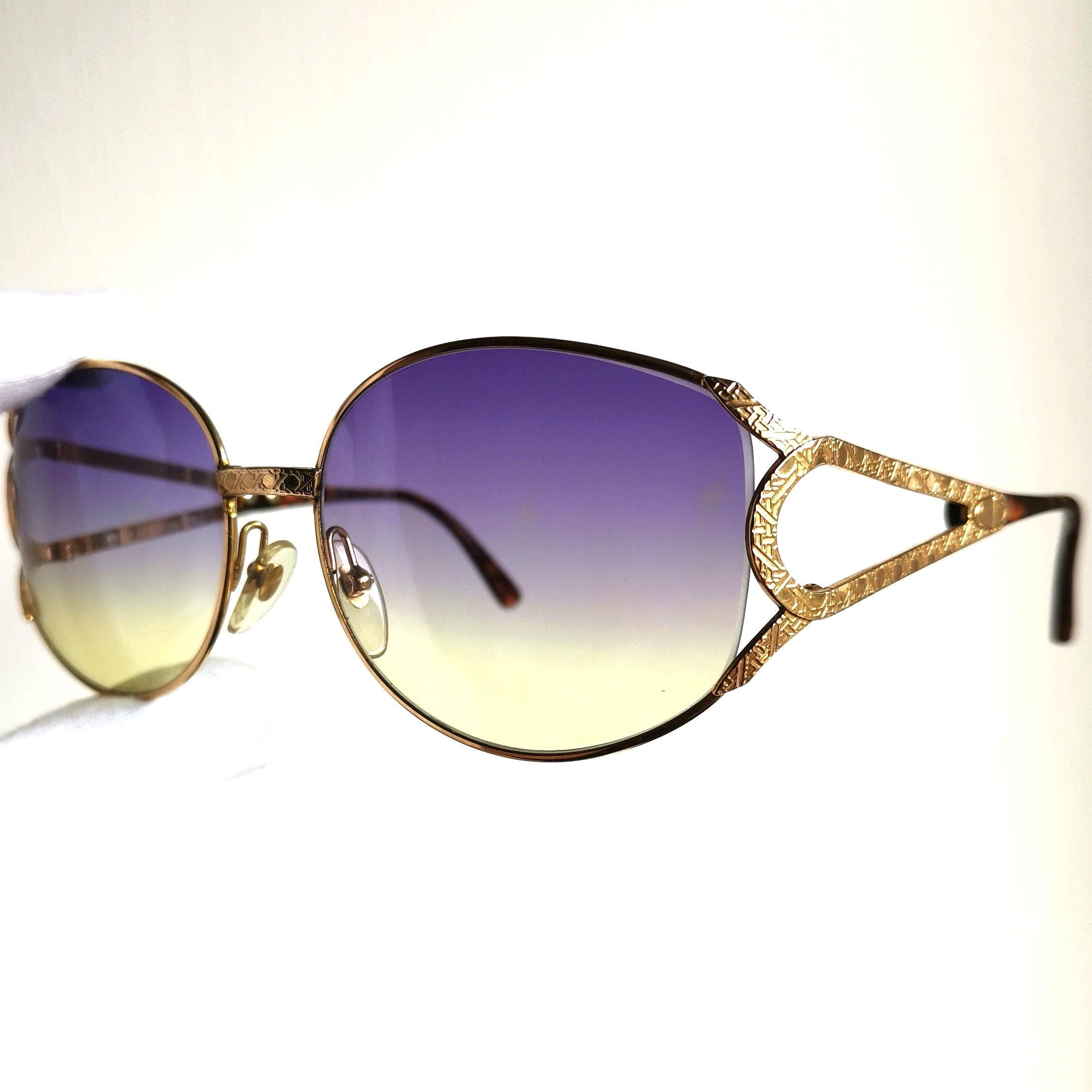 DIOR Vintage Sunglasses Aviator Gold Brown Frame Oversize  display picture 2