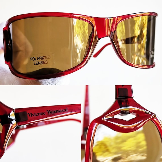 VIVIENNE WESTWOOD Vintage Sunglasses Oversize Wrap Mask Red VIVIENNE WESTWOOD Vintage Sunglasses Oversize Wrap Mask Red