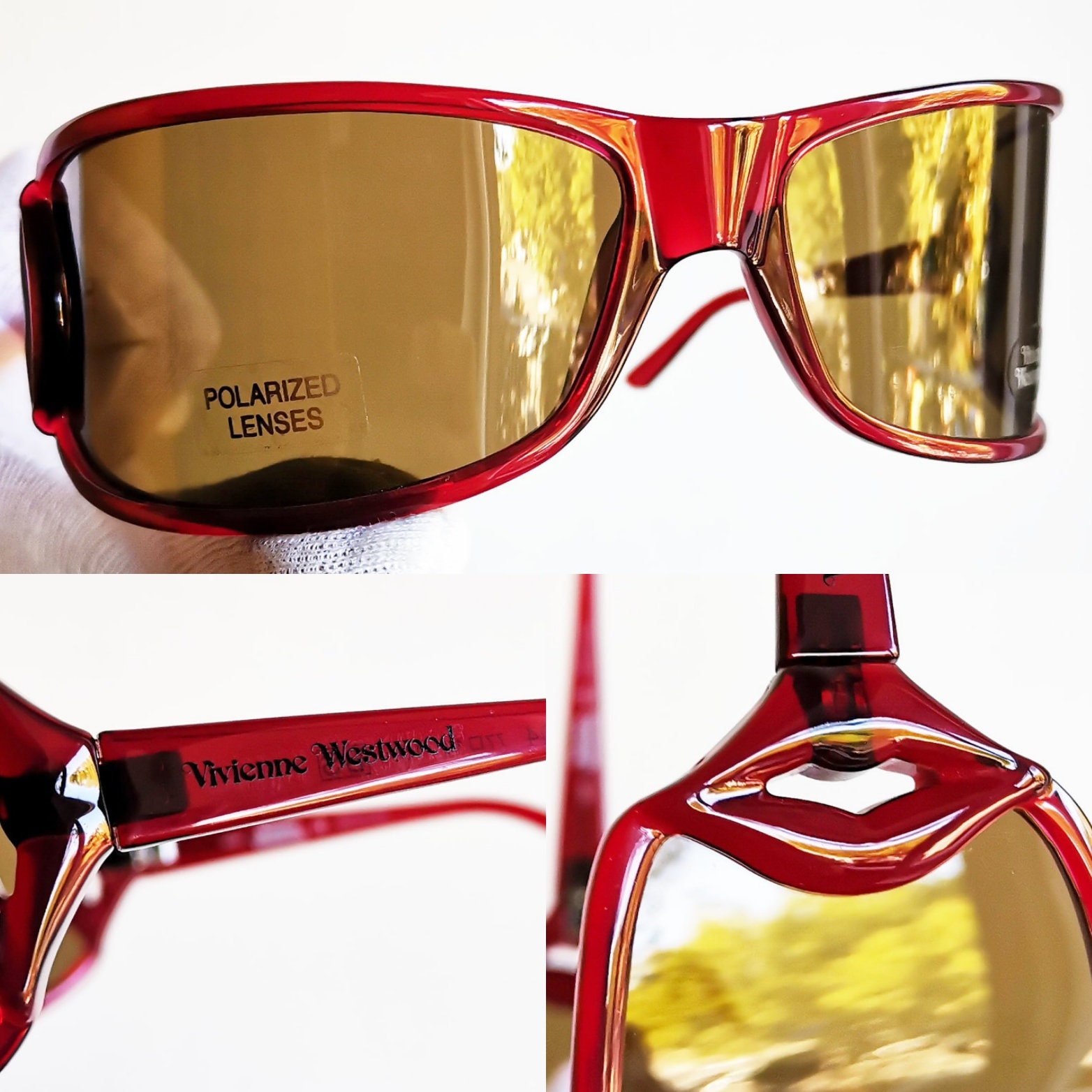 VIVIENNE WESTWOOD Vintage Sunglasses Oversize Wrap Mask Red VIVIENNE WESTWOOD Vintage Sunglasses Oversize Wrap Mask Red