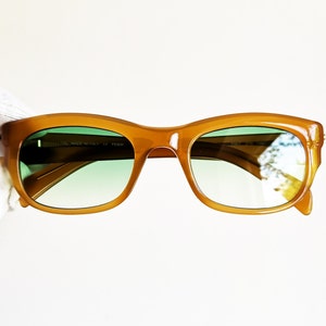 FENDI vintage sunglasses rare square oval honey brown gold stud F867 frame new green flat lens y2k NOS Migos 2Chainz Rihanna Kylie Jenner 90