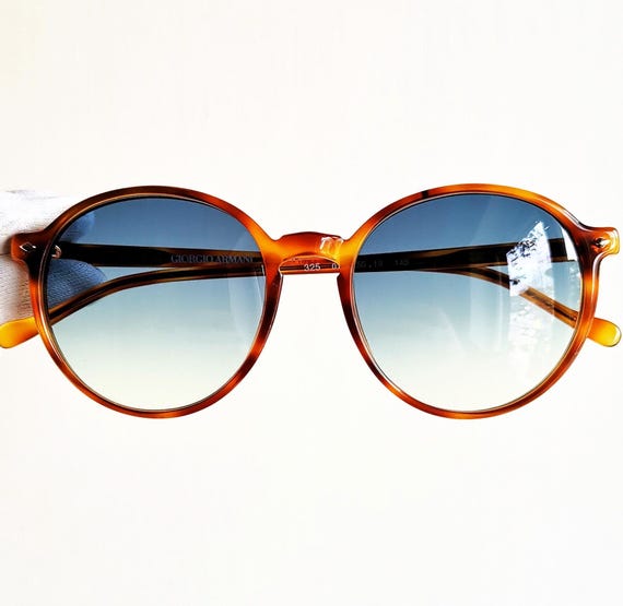ARMANI Vintage Sunglasses Round Tortoise Brown Frame Emporio