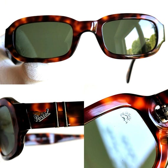PERSOL vintage sunglasses rectangular brown silve… - image 4