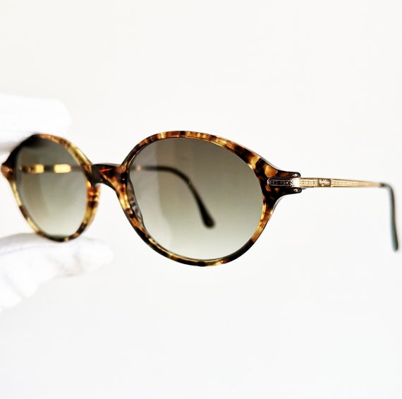 BYBLOS oval vintage sunglasses rare gold tortoise… - image 2