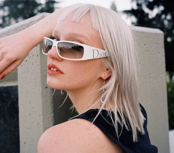 DIOR Vintage Sunglasses Black White Wrap Oval Christian Your DIOR Vintage Sunglasses Black White Wrap Oval Christian Your