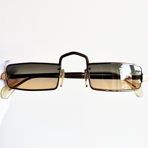 Gold Plated Small Vintage Sunglasses Rare Bad Bunny Rihanna Etsy