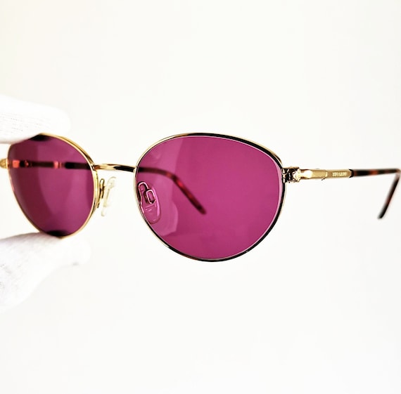 BVLGARI vintage sunglasses rare oval gold brown s… - image 1